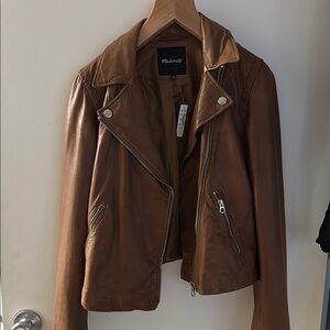 Madewell Brown Leather Moto Jacket- new with tags